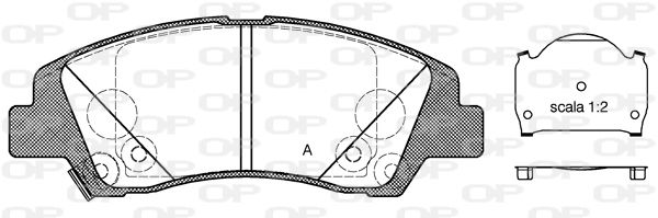 OPEN PARTS Комплект тормозных колодок, дисковый тормоз BPA1583.02